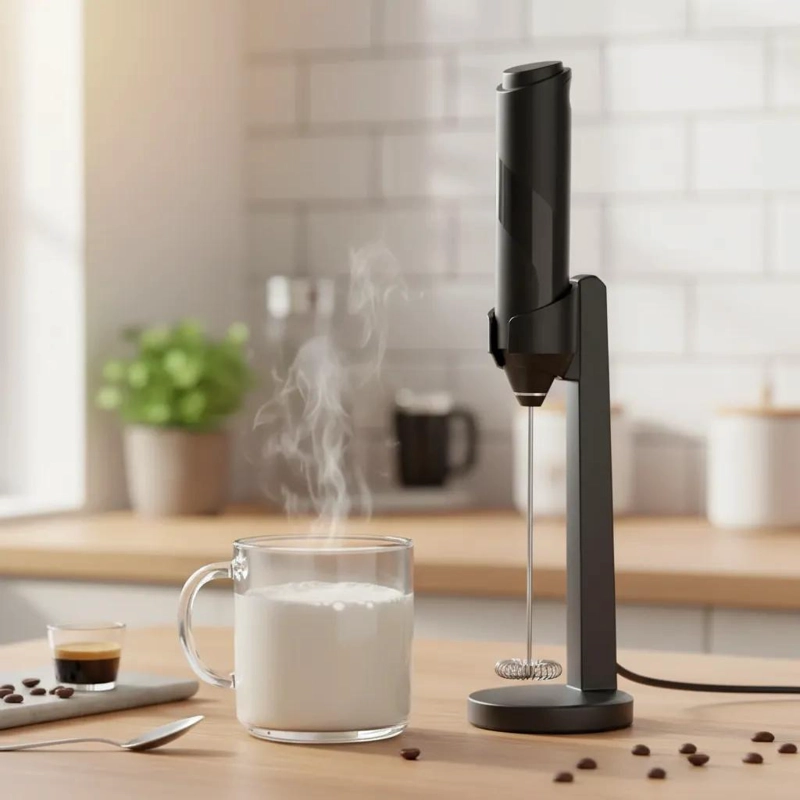 BATIDOR ESPUMADOR ELE CTRICO PORTATIL CON SOPORTE PARA LECHE - 4