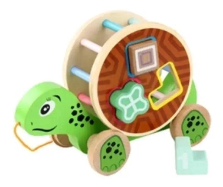 JUGUETE DE MADERA TORTUGA PARA MOTRICIDAD Y ENCAJE - 2