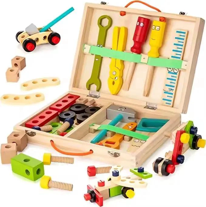 SET DE HERRAMIENTAS DE MADERA PARA NIÑOS JUGUETE EDUCATIVO - 1