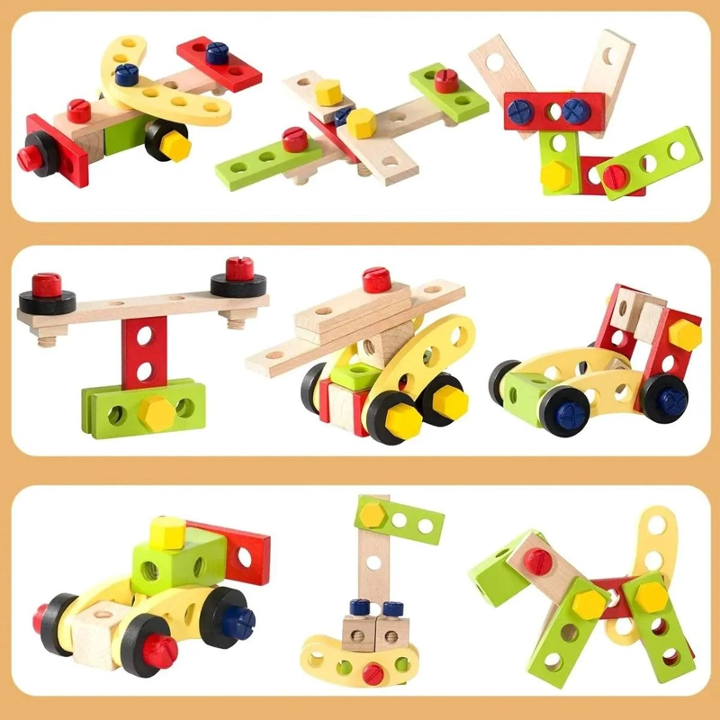 SET DE HERRAMIENTAS DE MADERA PARA NIÑOS JUGUETE EDUCATIVO - 4