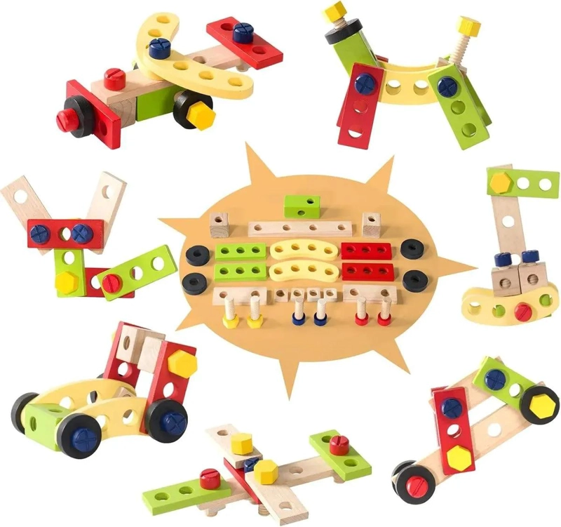 SET DE HERRAMIENTAS DE MADERA PARA NIÑOS JUGUETE EDUCATIVO - 5