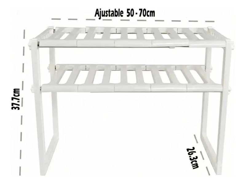ESTANTE ORGANIZADOR MULTIUSO AJUSTABLE PARA COCINA 50-70 CM - 3