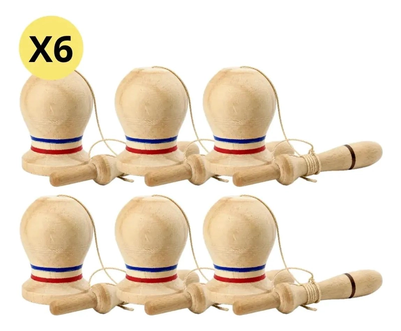 PACK DE 6 EMBOQUES DE MADERA TRICOLOR PARA CELEBRACIONES - 2