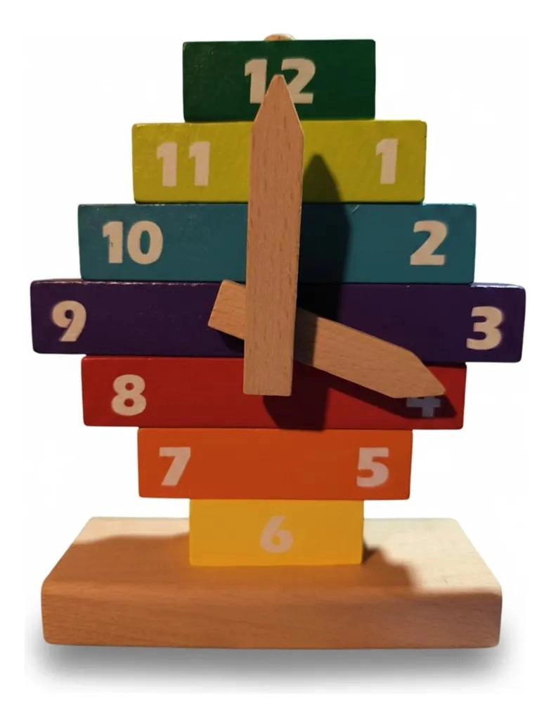 JUGUETE DIDACTICO DE MADERA PARA APRENDER A VER LA HORA - 1