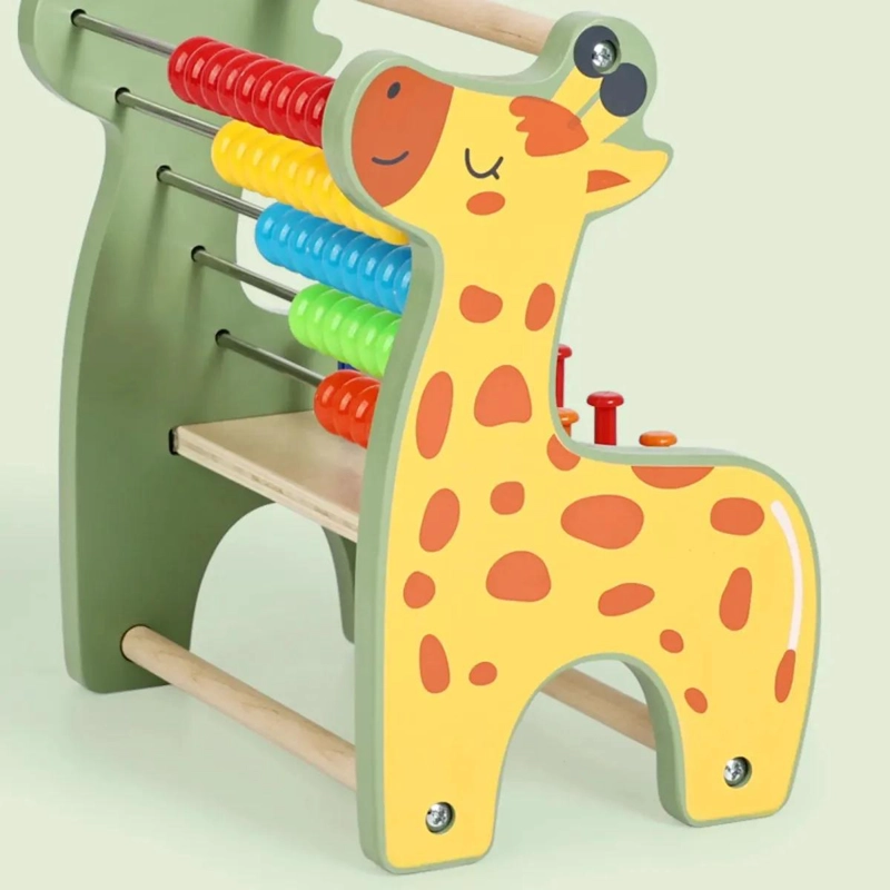 JUGUETE DIDACTICO DE MADERA JIRAFA AMARILLA PARA APRENDER MATEMATICAS - 2