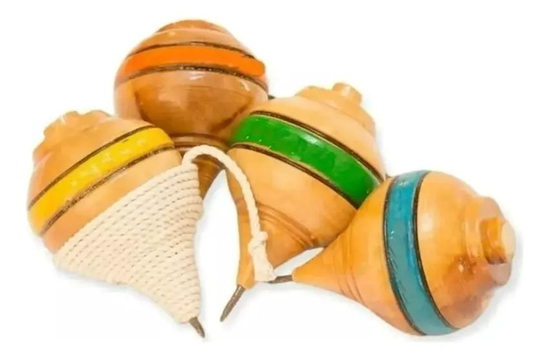 TROMPO CHILENO DE MADERA CON LANZADOR PARA NIÑOS - 2