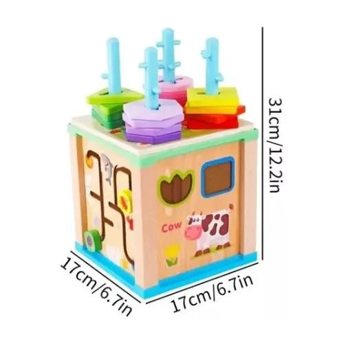 CUBO DIDACTICO DE APILACION Y ENCAJE PARA NIÑOS - 6