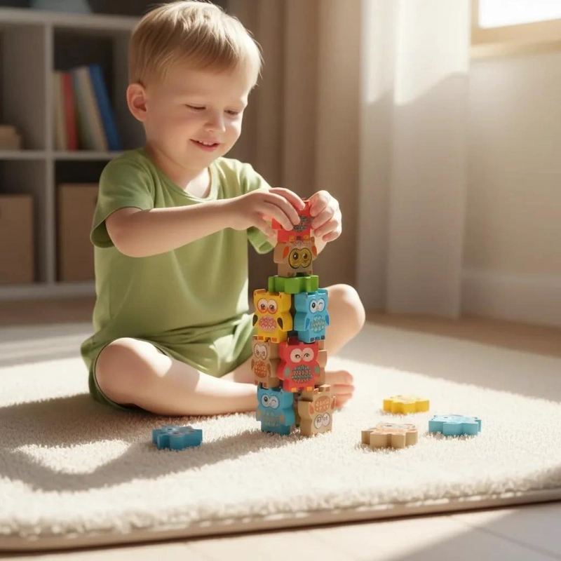 JUGUETE DE MADERA BUHO PARA JUEGO DE EQUILIBRIO INFANTIL - 2