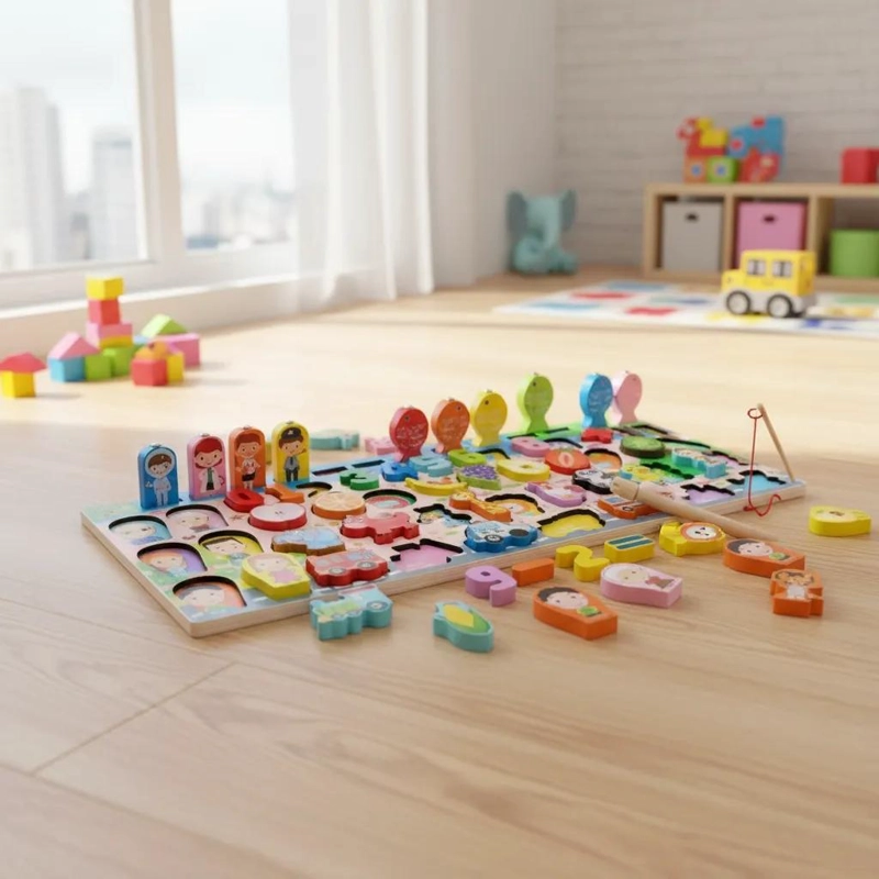 JUGUETE DIDACTICO DE MADERA CON NUMEROS Y ACTIVIDADES - 5