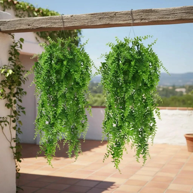 PACK DE 2 HELECHOS COLGANTES ARTIFICIALES PARA DECORACION - 1