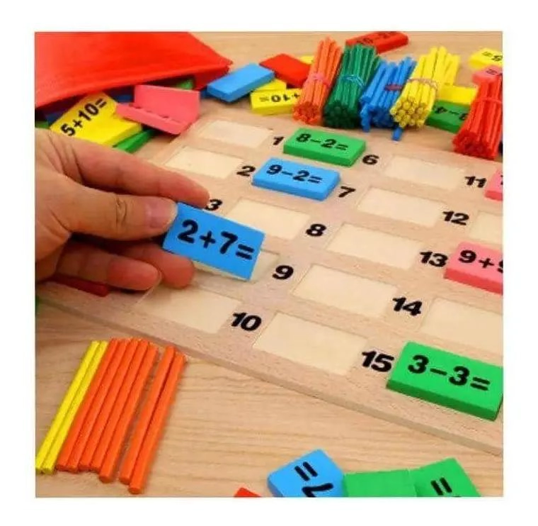 JUGUETE EDUCATIVO DE MADERA PARA APRENDER MATEMATICAS - 9