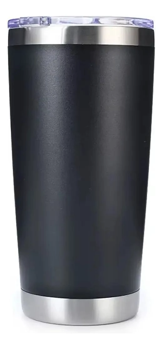 TERMO DE ACERO INOXIDABLE NEGRO 591 ML IDEAL PARA BEBIDAS - 1