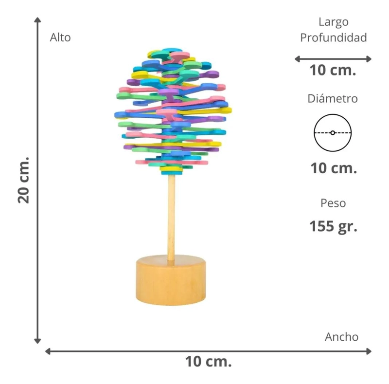 VARITA GIRATORIA ANTIESTRE S DE MADERA PARA RELAJACION - 3
