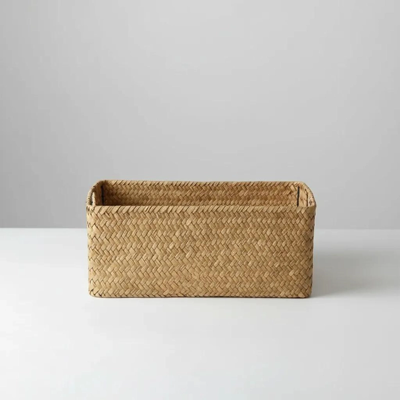 CESTA ORGANIZADORA DE MIMBRE PARA ALMACENAMIENTO DECORATIVO - 6