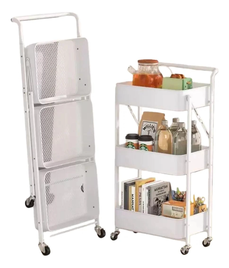 CARRITO ORGANIZADOR METALICO DE 3 NIVELES CON RUEDAS BLOQUEABLES - 1