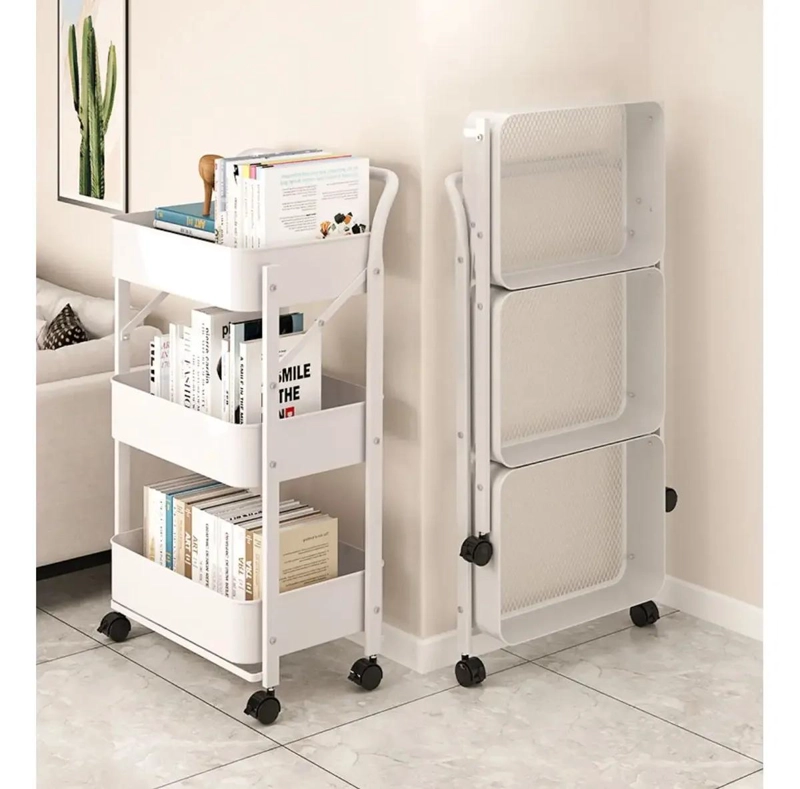 CARRITO ORGANIZADOR METALICO DE 3 NIVELES CON RUEDAS BLOQUEABLES - 2