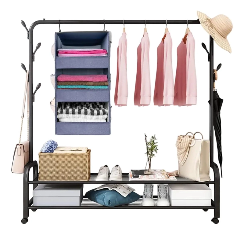 PERCHERO RACK ARMABLE ORGANIZADOR MULTIFUNCIONAL PARA ROPA - 1