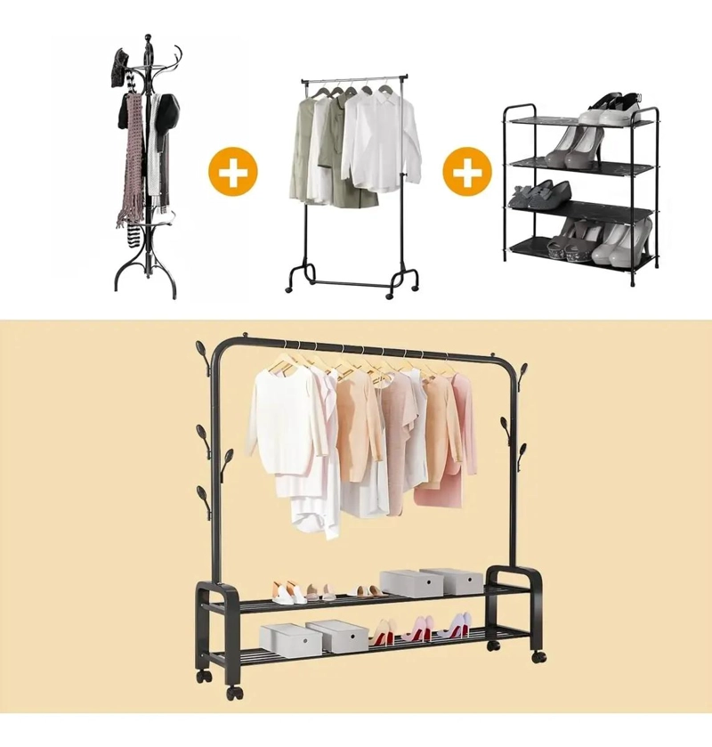 PERCHERO RACK ARMABLE ORGANIZADOR MULTIFUNCIONAL PARA ROPA - 3