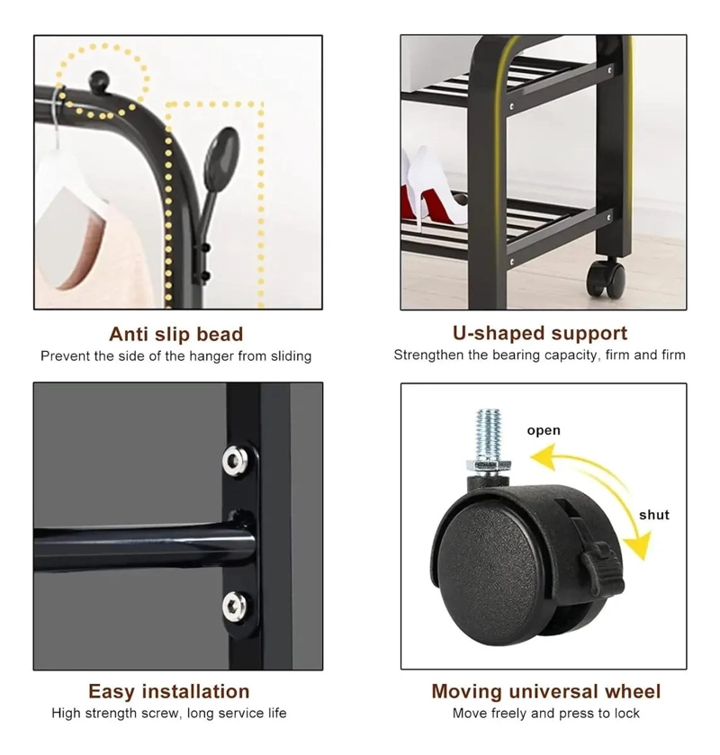PERCHERO RACK ARMABLE ORGANIZADOR MULTIFUNCIONAL PARA ROPA - 6