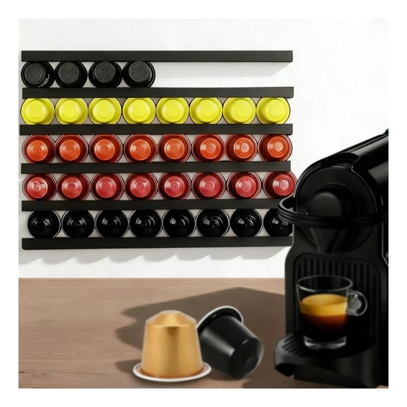 ORGANIZADOR DE CAPSULAS DE CAFE  PARA PARED CON 10 RANURAS - 1