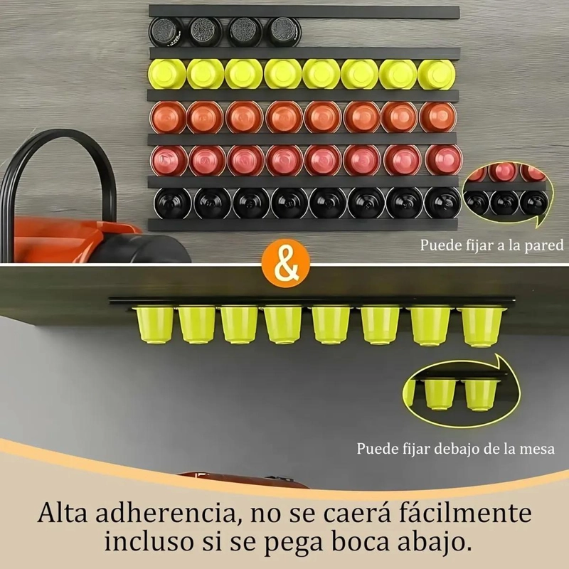 ORGANIZADOR DE CAPSULAS DE CAFE  PARA PARED CON 10 RANURAS - 4