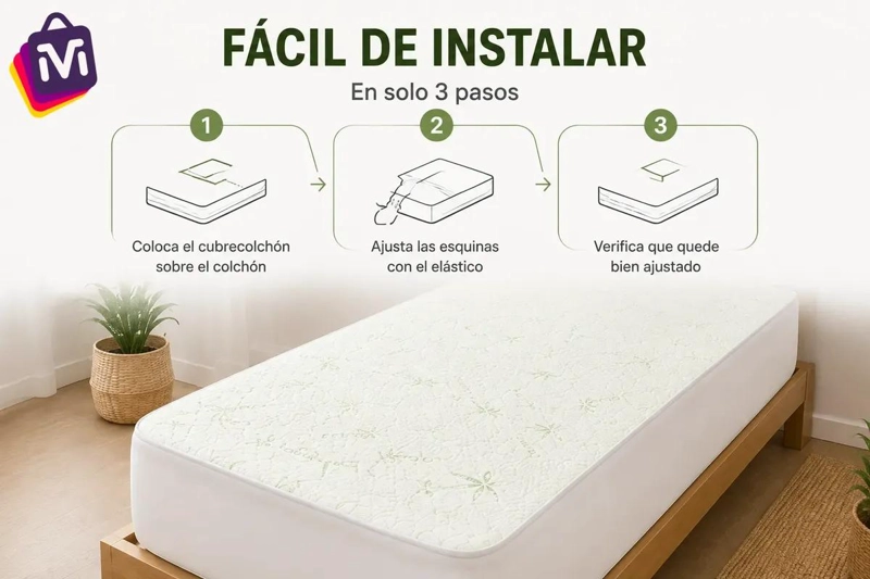 PROTECTOR DE COLCHON IMPERMEABLE Y SUAVE PARA HOGAR - 3