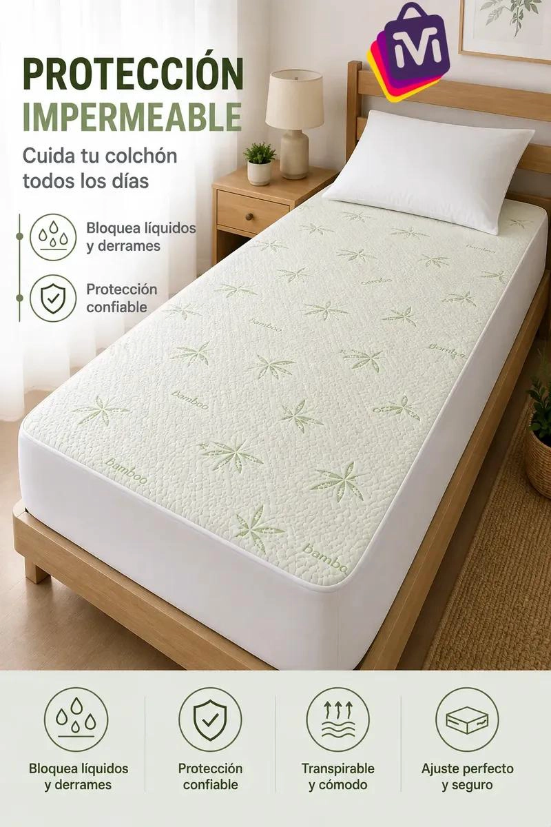 PROTECTOR DE COLCHON IMPERMEABLE Y SUAVE PARA HOGAR - 8