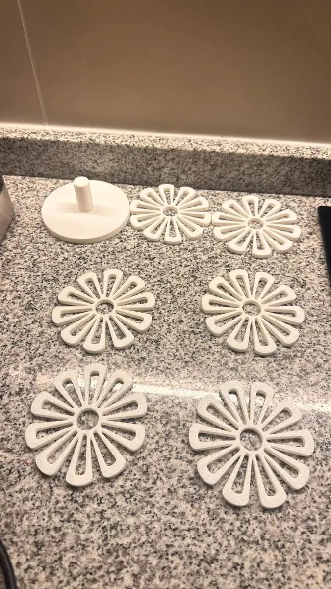 SET DE 6 POSAVASOS FLORALES CON ORGANIZADOR FUNCIONAL - 3
