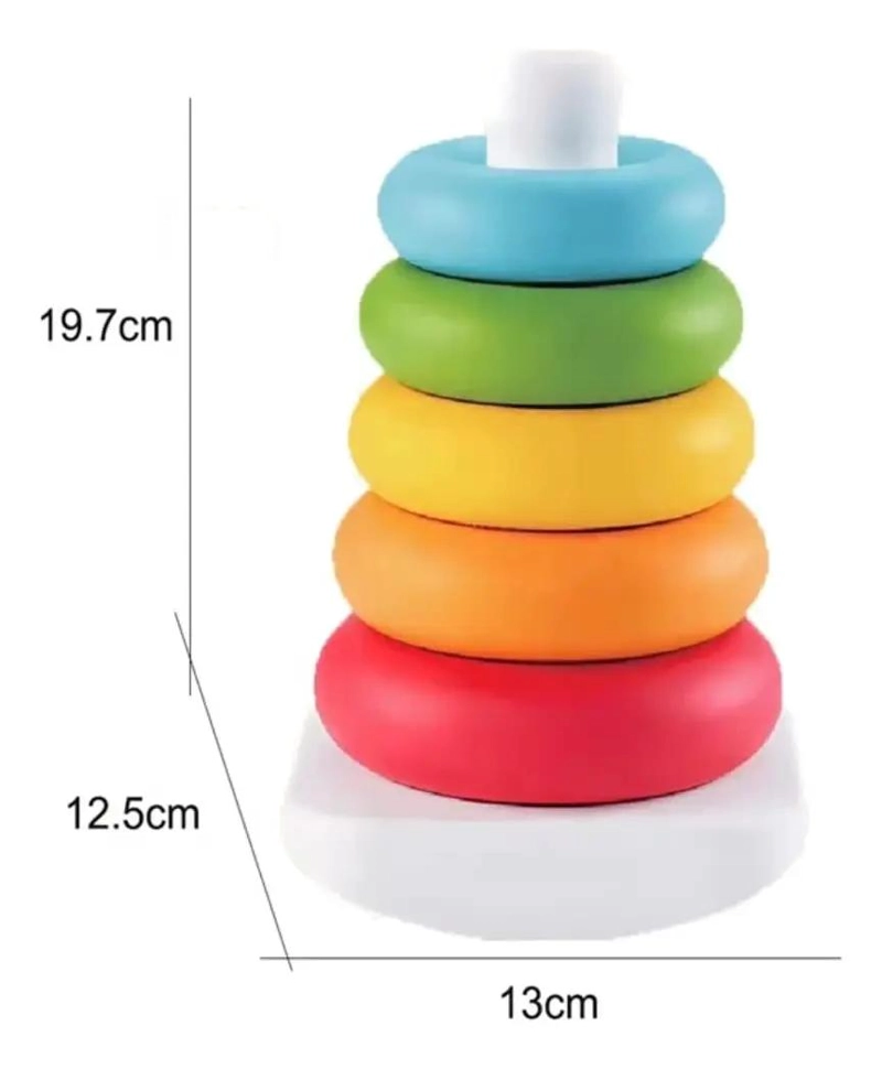 TORRE APILADORA DE ANILLOS MULTICOLOR PARA BEBE S - 1