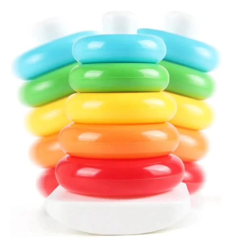TORRE APILADORA DE ANILLOS MULTICOLOR PARA BEBE S - 2