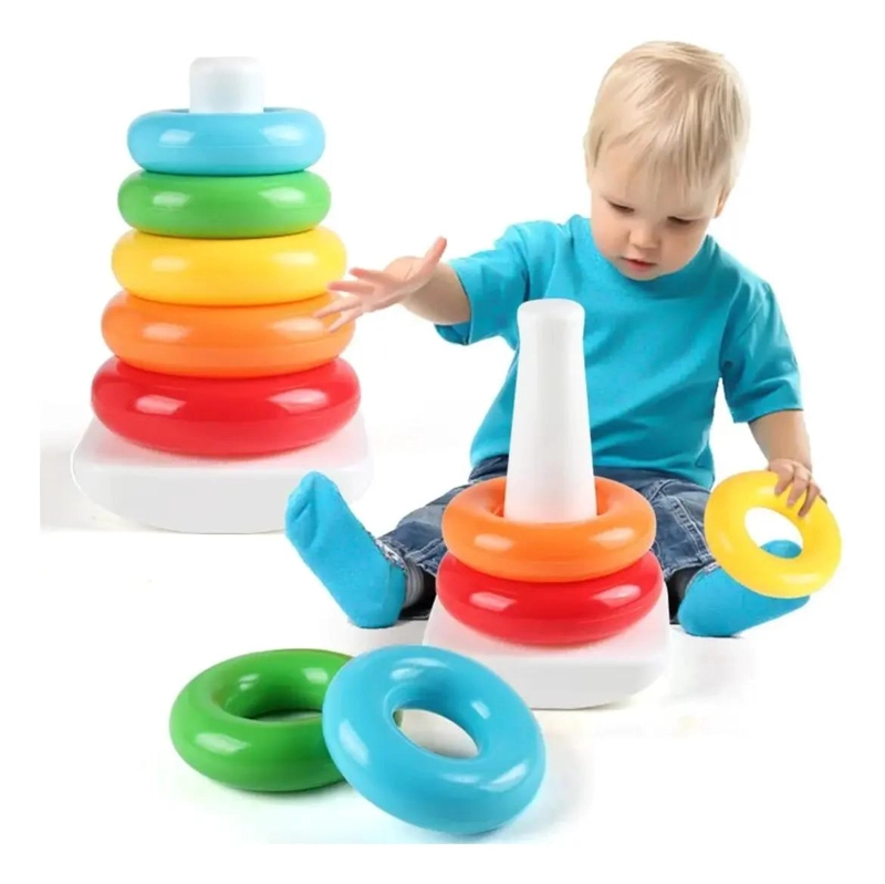 TORRE APILADORA DE ANILLOS MULTICOLOR PARA BEBE S - 5
