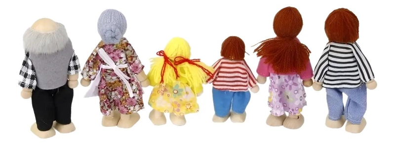 MUÑECOS DE MADERA PARA CASA DE MUÑECAS CON FAMILIA COMPLETA - 8