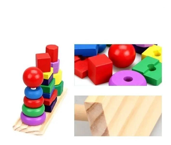 TORRE DE MADERA GEOME TRICA PARA APRENDER FORMAS Y COLORES - 3