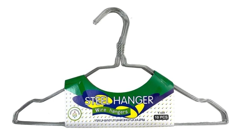 PACK DE 50 COLGADORES METALICOS ANTIDESLIZANTES PARA ROPA - 1