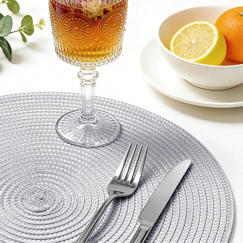 SET DE 6 INDIVIDUALES REDONDOS TRENZADOS DE 38 CM - 4