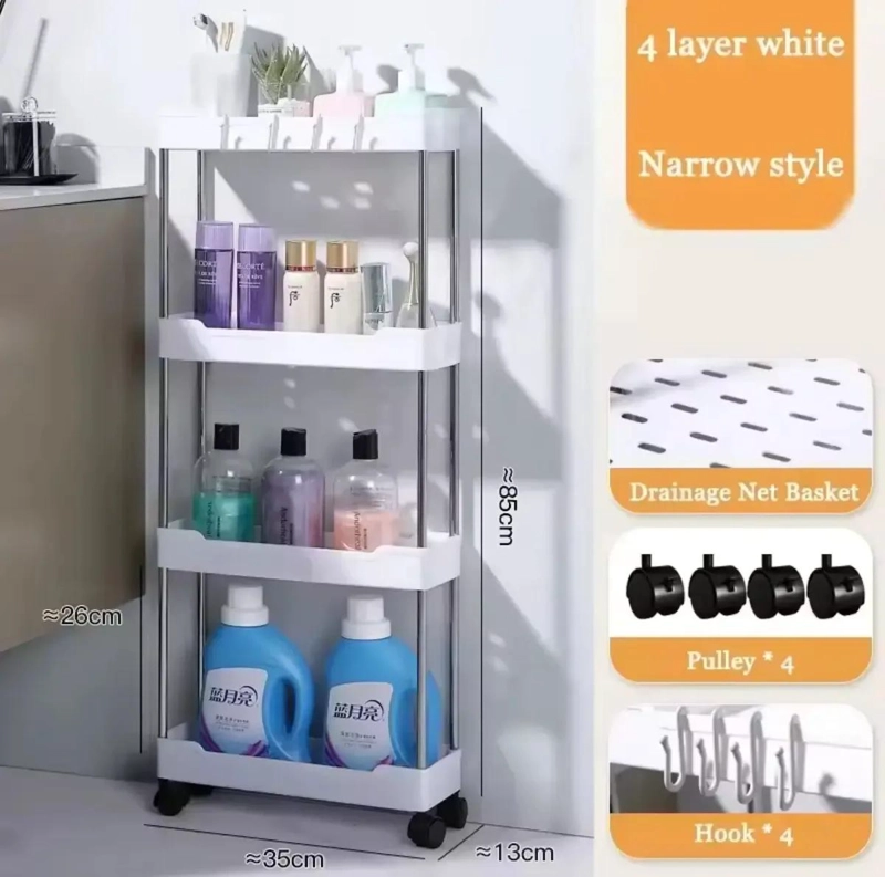 CARRITO ORGANIZADOR MOVIL DE 4 NIVELES PARA ALMACENAMIENTO - 6