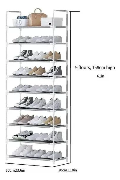 ZAPATERO METALICO VERTICAL DE 9 NIVELES EN COLOR BLANCO - 3