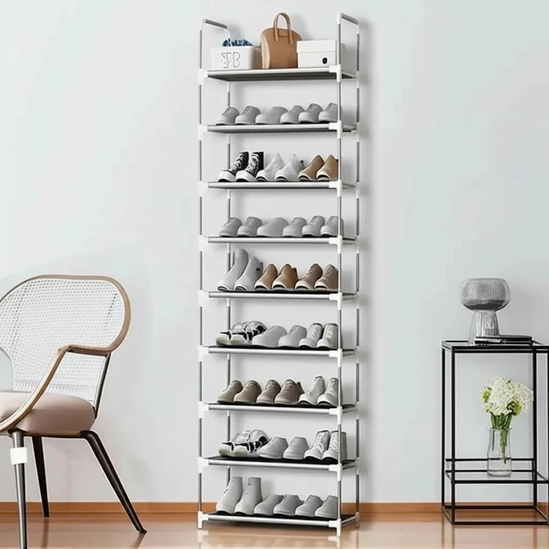 ZAPATERO METALICO VERTICAL DE 9 NIVELES EN COLOR BLANCO - 7