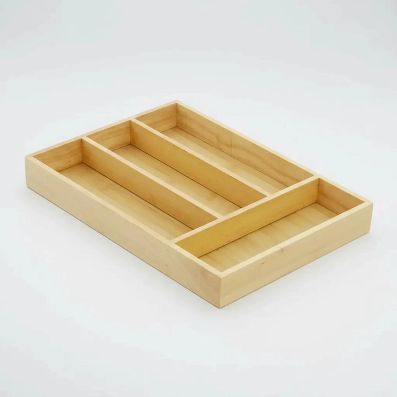 ORGANIZADOR DE CUBIERTOS DE BAMBU CON 4 COMPARTIMENTOS PARA CAJON - 10