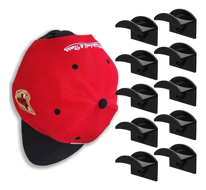 SET DE 10 GANCHOS ORGANIZADORES PARA GORRAS EN PARED - 1
