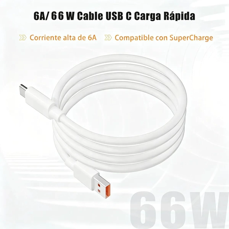 CABLE USB TIPO C 66W CARGA RAPIDA 2 METROS - 2