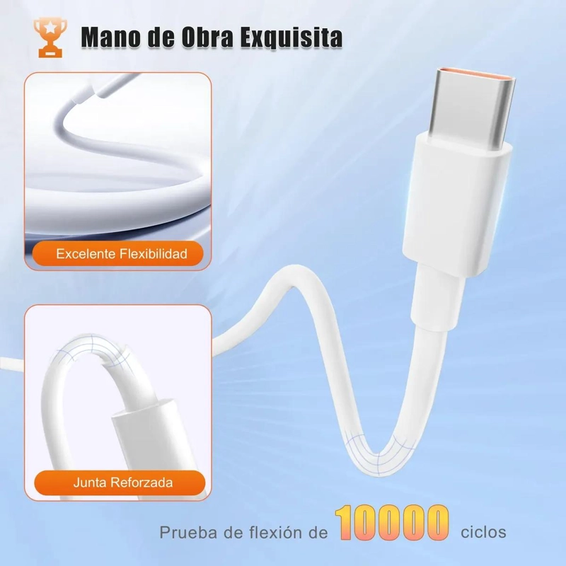 CABLE USB TIPO C 66W CARGA RAPIDA 2 METROS - 7