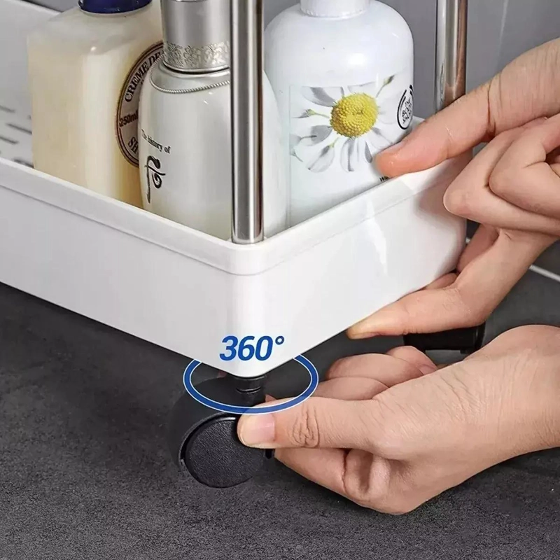 CARRO ORGANIZADOR DE COCINA ESTRECHO CON 4 NIVELES Y RUEDAS - 6