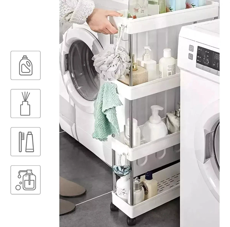 CARRO ORGANIZADOR DE COCINA ESTRECHO CON 4 NIVELES Y RUEDAS - 7