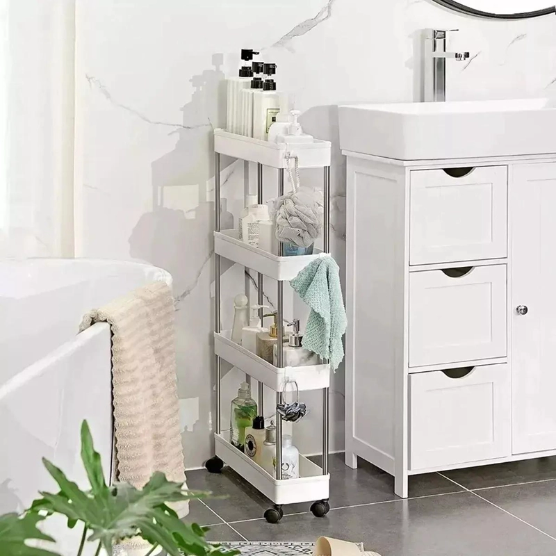 CARRO ORGANIZADOR DE COCINA ESTRECHO CON 4 NIVELES Y RUEDAS - 8