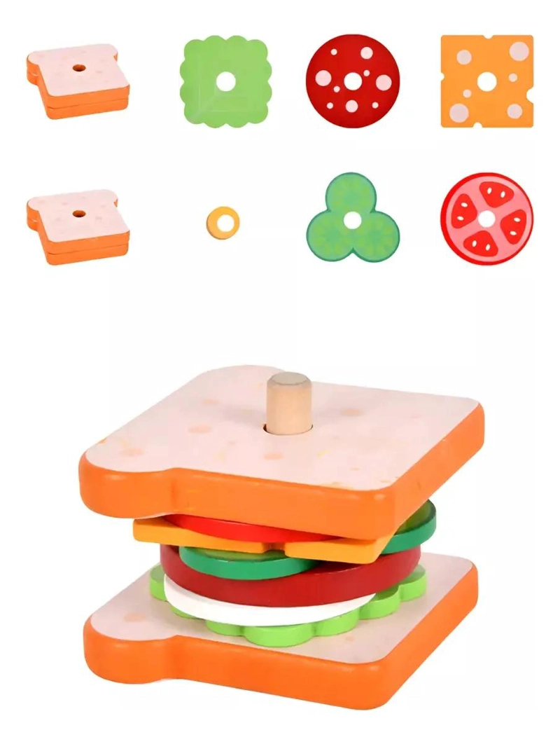 JUGUETE APILABLE DE MADERA PARA CREAR SANDWICHES - 2