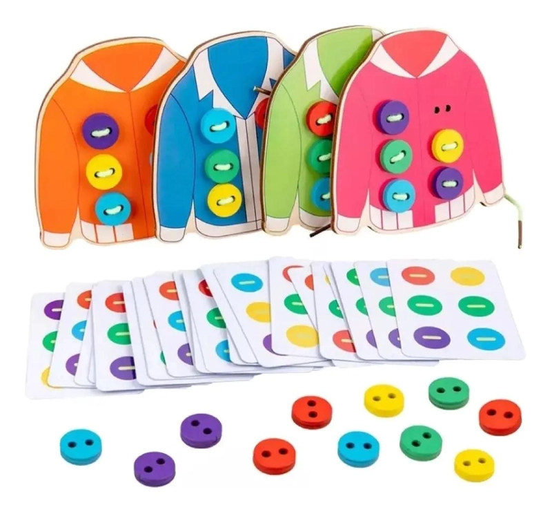ENHEBRADOR DE MADERA DIDACTICO PARA NIÑOS - 1