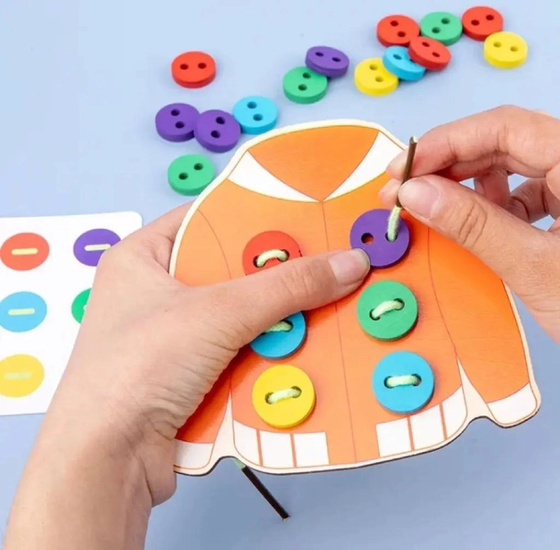 ENHEBRADOR DE MADERA DIDACTICO PARA NIÑOS - 2
