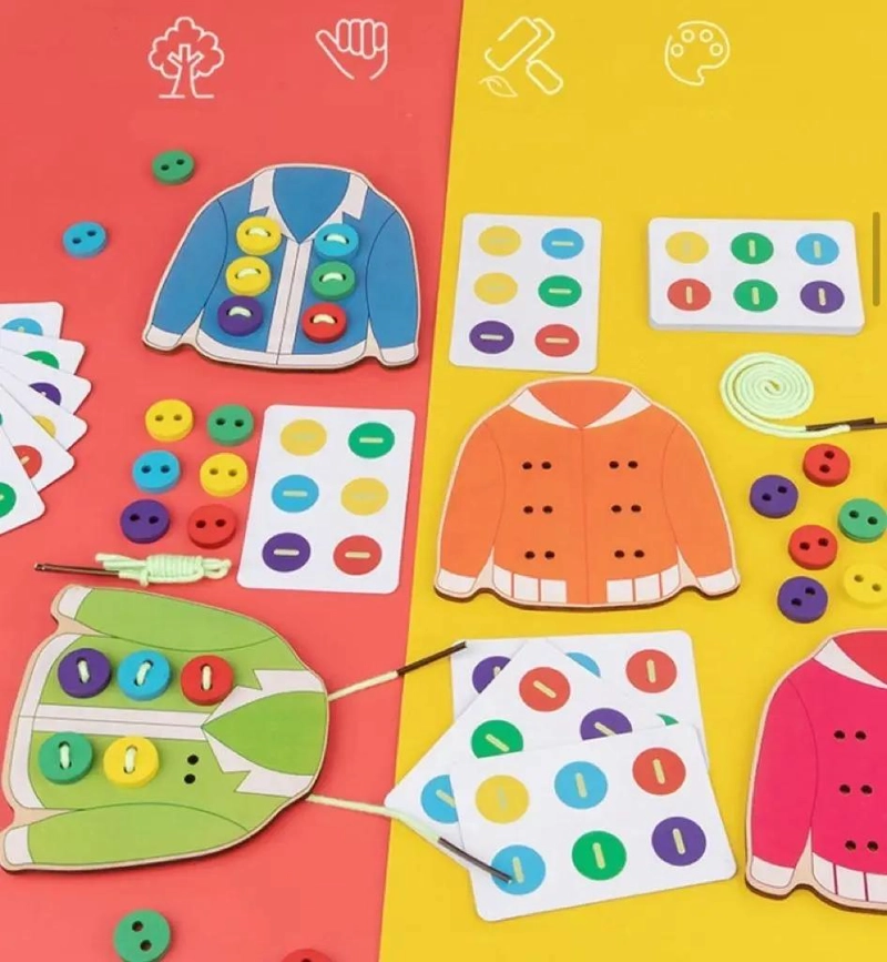 ENHEBRADOR DE MADERA DIDACTICO PARA NIÑOS - 4