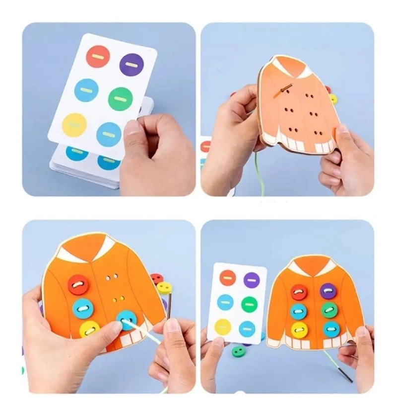 ENHEBRADOR DE MADERA DIDACTICO PARA NIÑOS - 8